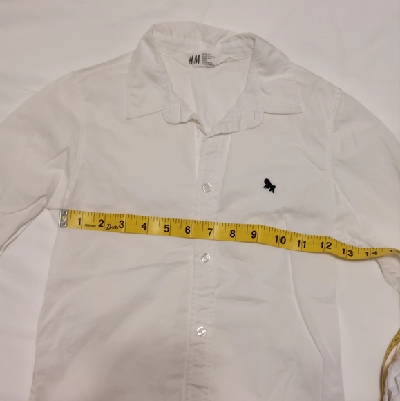 H&M Boys White Casual Cotton Button Down Shirt  Size 6-7 - Picture 5 of 5